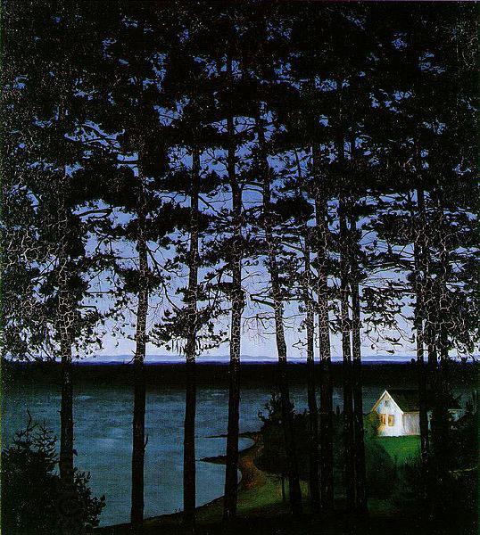 Harald Sohlberg Sohlberg-Fiskerens stue oil painting picture